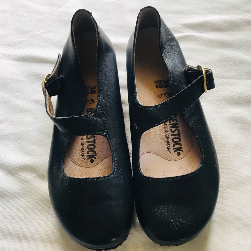 Birkenstock Tracy Black Mary Jane Shoes Size 38 Regular/Wide NWOT